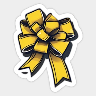 Vibrant Yellow Ribbon Illustration No. 650 Sticker